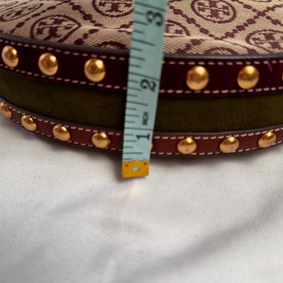 TB Monogram Studded Crescent Bag - Picture 8 of 13